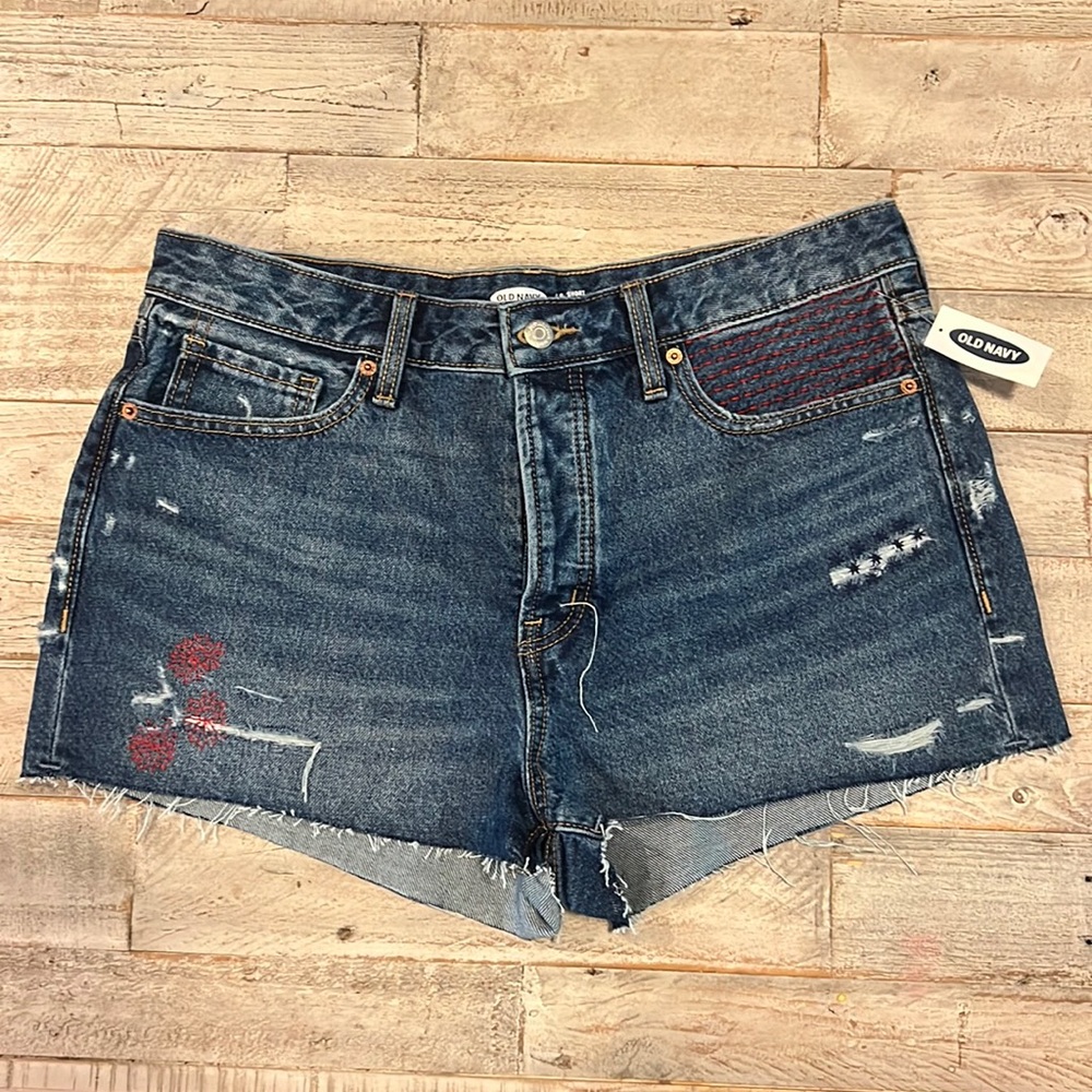 Old Navy women’s OG short high rise patriotic jean shorts
